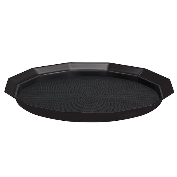 Paneled Tray with Removable Insert, 12" diameter, Stainless Steel, Black Onyx